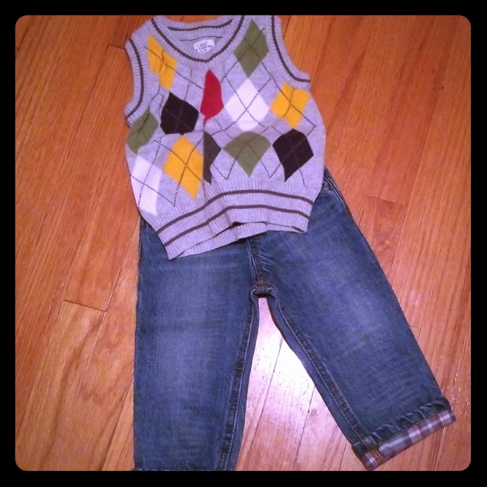 Boys jeans and sweater.